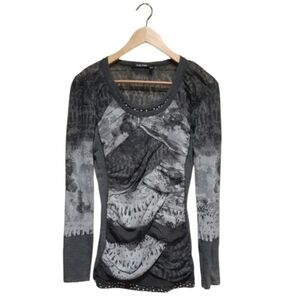 Marc Aurel Women's LS Top Grey Size EU 38